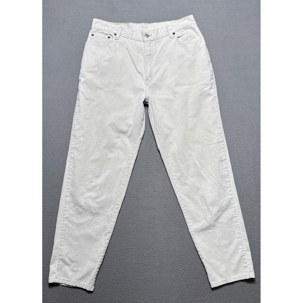 VTG Levis 550 Corduroy Pants Womens 12 Miss Ivory Relaxed Tapered Grunge Y2K USA